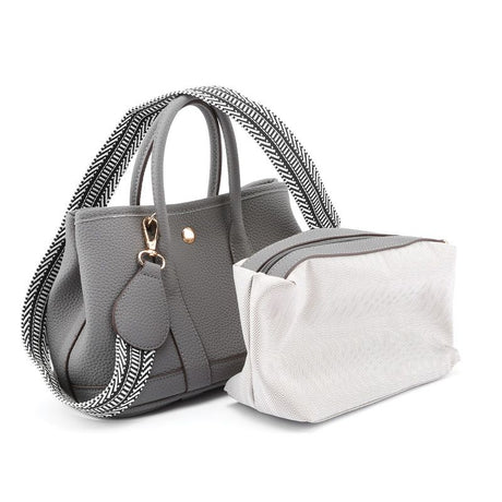 Women's shoulder bag, women's wallet, vintage handbag-Lead Grey,Small