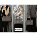 Women's shoulder bag, women's wallet, vintage handbag-Lead Grey,Small
