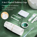 8-in-1 Portable Travel Toiletry Organizer Cup, Travel-Sized Toiletry Set for Business Trips and Vacations, Multifunctional All-in-One Travel Essential - White