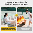 Portable Outdoor Inflatable Seat Cushion, Multi-Functional Inflatable Storage Box and Seat Cushion Combo, Portable Folding Seat Cushion for Camping and Travel, Portable Push-to-Inflate Cushion - Gray