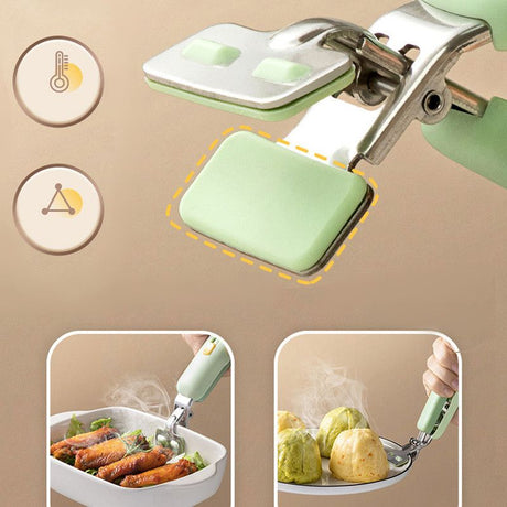 Multi-angle heat-resistant bowl tongs, stainless steel hanging storage heat-resistant bowl tongs, multifunctional kitchen plate tongs, kitchen tool for handling hot food