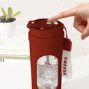Electric Automatic Mixing Cup, One-Button Shaker Cup, Food-Grade Portable Coffee/Water Cup with Dual Spouts, Type-C Charging, Portable Leak-Proof Electric Mixing Cup with Carrying Strap—White
