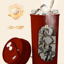 Electric Automatic Mixing Cup, One-Button Shaker Cup, Food-Grade Portable Coffee/Water Cup with Dual Spouts, Type-C Charging, Portable Leak-Proof Electric Mixing Cup with Carrying Strap—Red