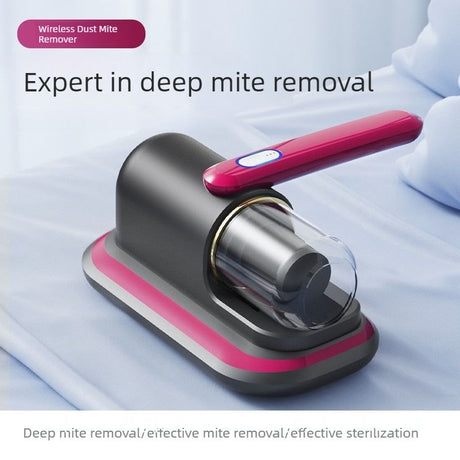 Home Handheld Dust Mite Vacuum Cleaner, High-Frequency Dual-Beating + UV Sterilization, Cordless Portable Dust Mite Remover for Mattresses and Sofas, Cordless Portable Dust Mite Remover for Mattresses and Sofas - Red