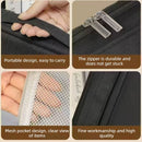 Portable Multi-Functional Toiletry Bag, Stand-Up Large-Capacity Storage Bag for Makeup Brushes, Cosmetics, and Toiletries, Jinbu Multi-Compartment Storage Bag - Black