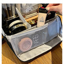 Portable Multi-Functional Toiletry Bag, Stand-Up Large-Capacity Storage Bag for Makeup Brushes, Cosmetics, and Toiletries, Jinbu Multi-Compartment Storage Bag - Black