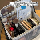 Portable Multi-Functional Toiletry Bag, Stand-Up Large-Capacity Storage Bag for Makeup Brushes, Cosmetics, and Toiletries, Jinbu Multi-Compartment Storage Bag - Yellow