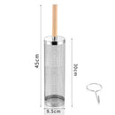 Food-grade stainless steel rotisserie skewer, 360° rotatable, with heat-resistant wooden handle—outdoor camping barbecue tool (Large)