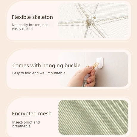 Foldable Mosquito-Proof Food Cover, Household Fly Screen, Fine-Mesh Breathable Dining Table Cover - Square