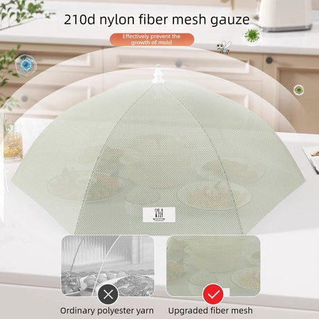 Foldable Mosquito-Proof Food Cover, Household Fly Screen, Fine-Mesh Breathable Dining Table Cover - Round