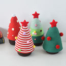 Christmas-themed cotton yarn woven storage basket, Christmas tree-shaped desktop storage box with lid, entryway key and remote control organizer - cosmetic storage box - green