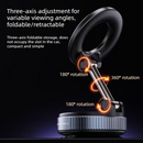 Vacuum and Magnetic Car Phone Mount, 3-Axis Foldable and Rotating Navigation Mount, Residue-Free Universal Desktop/Car Phone Mount - Black
