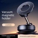 Vacuum and Magnetic Car Phone Mount, 3-Axis Foldable and Rotating Navigation Mount, Residue-Free Universal Desktop/Car Phone Mount - Black