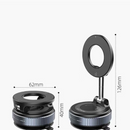 Vacuum and Magnetic Car Phone Mount, 3-Axis Foldable and Rotating Navigation Mount, Residue-Free Universal Desktop/Car Phone Mount - Black
