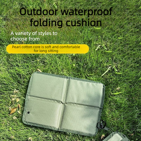 Portable Folding Outdoor Seat Cushion, Portable Insulated Seat Cushion for Camping, Picnics, and Hiking - Black