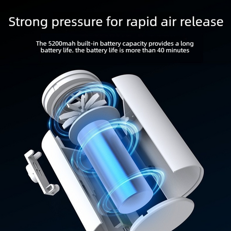 Outdoor Camping Digital Electric Air Pump, 5200mAh Built-in Battery, for Air Mattresses and Swim Rings - Orange