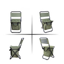 3-in-1 Outdoor Folding Chair with 10L Insulated Cooler, Durable Oxford Fabric, for Camping and Picnics - Green