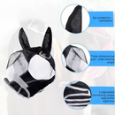Breathable Horse Face Mask - Mosquito, Insect, and Fly Protection - Equestrian and Race Horse Head Cover - Blue - L