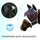 Breathable Horse Face Mask - Mosquito, Insect, and Fly Protection - Equestrian and Race Horse Head Cover - Blue - M