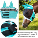Breathable Horse Face Mask - Mosquito, Insect, and Fly Protection - Equestrian and Race Horse Head Cover - Blue - S