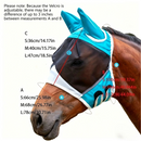 Breathable Horse Face Mask - Mosquito, Insect, and Fly Protection - Equestrian and Race Horse Head Cover - Blue - S