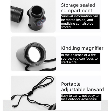 7-in-1 Outdoor Survival Whistle, 2-pack-Multifunctional Emergency Whistle, Portable Gear for Camping and Adventure