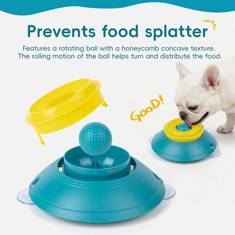 Slow Feeder Lick Bowl, Universal for Cats and Dogs, a Fun and Stimulating Feeding Tool - Red