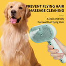 Rechargeable Pet Massage Comb with Spray, Anti-Shedding, Detangling, and Cleaning Comb - White