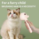 Rechargeable Pet Massage Comb with Spray, Anti-Shedding, Detangling, and Cleaning Comb - Pink