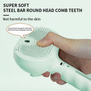 Rechargeable Pet Massage Comb with Spray, Anti-Shedding, Detangling, and Cleaning Comb - Pink