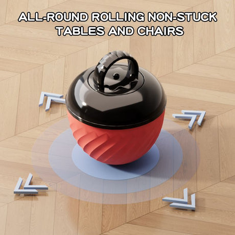 Electric Rolling Pet Ball for Cats and Dogs, Durable, Chew-Resistant, Rope-Knot, Squeaky, and Glowing Toy - Red