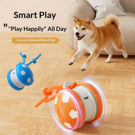 Smart Self-Rolling Pet Toy, Durable Chew Ball for Cats and Dogs to Keep Themselves Entertained - Blue