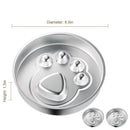 2-Piece Stainless Steel Slow Feeder Set for Pets, Reversible, for Cats and Dogs – Paw Design
