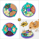 3-in-1 Pet Puzzle Slow Feeder Bowl with Multi-Level Rotating Disk - Purple-green