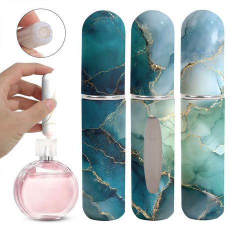 3-Pack - 5ml Portable Perfume Refill Bottles, Bottom-Fill Leak-Proof Travel Spray Bottles - Ocean Green