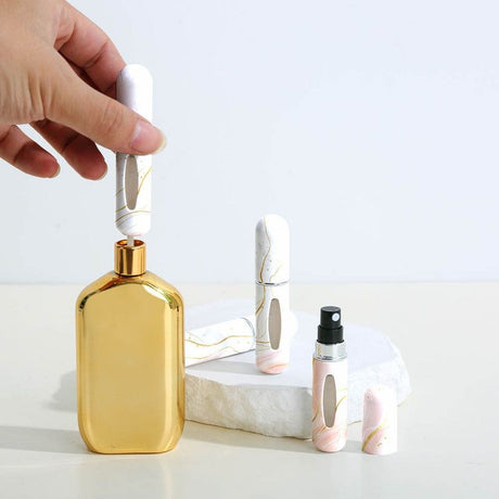 3-Pack - 5ml Portable Perfume Refill Bottles, Bottom-Fill Leak-Proof Travel Spray Bottles - Black