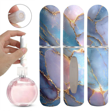 3-Pack - 5ml Portable Perfume Refill Bottles, Bottom-Fill Leak-Proof Travel Spray Bottles - Starry Blue