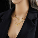 Bohemian-Style Double-Layer Layered Necklace: Gold-Plated Titanium Steel Collar Necklace—Unique Vintage Jewelry for Women