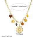 Vintage Bohemian Sunflower Pendant Necklace, 18K Gold-Plated Titanium Steel, a Versatile and Stylish Accessory for Women