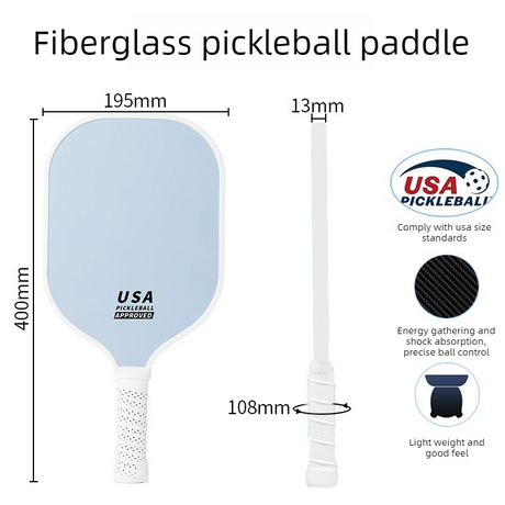 2-Player Pickleball Paddle Set, Durable Glass Fiber Pickleball Racquets with Comfort Grip, Includes 4 Balls & Carry Bag - Purple