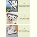 Telescopic Triangle Cleaning Mop with Squeegee, 2-in-1 Window Cleaner with 2 Replacement Pads