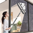 Telescopic Triangle Cleaning Mop with Squeegee, 2-in-1 Window Cleaner with 2 Replacement Pads