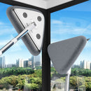 Telescopic Triangle Cleaning Mop with Squeegee, 2-in-1 Window Cleaner with 2 Replacement Pads