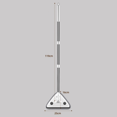 Telescopic Triangle Cleaning Mop with Squeegee, 2-in-1 Window Cleaner with 2 Replacement Pads