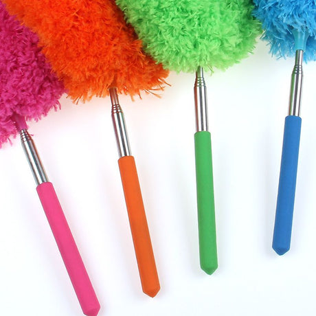 6-Pack, Telescopic Microfiber Duster with Extendable Handle, for High Ceiling & Fan Cleaning - Green