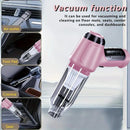 3-in-1 Cordless Handheld Vacuum Cleaner, Multifunction Car and Home Blower and Vacuum for Pet Hair, Window, and Keyboard Cleaning - Pink