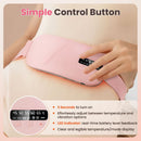 LED Display Period Heating Belt for Women, 5 Heat Settings & 4 Vibration Modes Wireless Menstrual Cramp Relief Waist Heating Pad - White