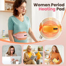 LED Display Period Heating Belt for Women, 5 Heat Settings & 4 Vibration Modes Wireless Menstrual Cramp Relief Waist Heating Pad - White