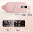 LED Display Period Heating Belt for Women, 5 Heat Settings & 4 Vibration Modes Wireless Menstrual Cramp Relief Waist Heating Pad - White