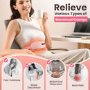 LED Display Period Heating Belt for Women, 5 Heat Settings & 4 Vibration Modes Wireless Menstrual Cramp Relief Waist Heating Pad - Pink